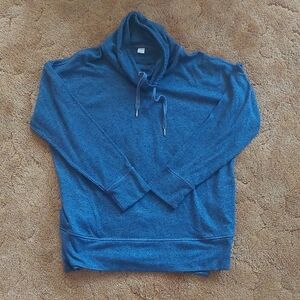 Old Navy Blue Heathered Cowl Neck Sweatshirt